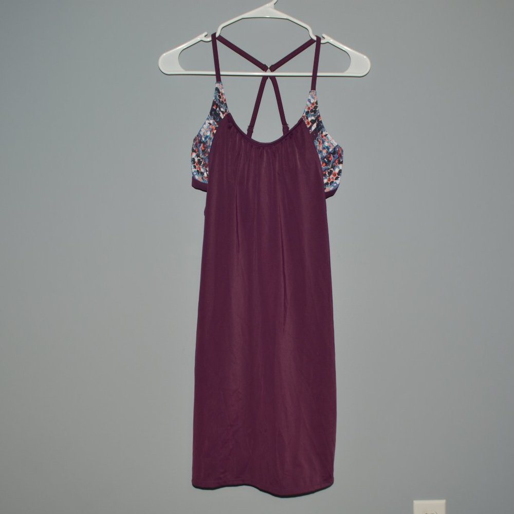 Athleta Plum Swim Cover-Up with Floral Trim - Picture 2 of 9